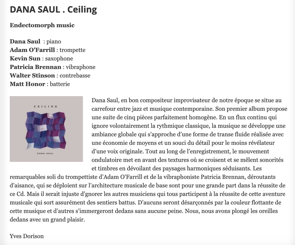 Culture Jazz French Review of Dana Saul's album 